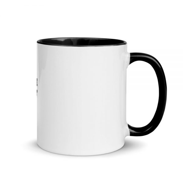 white with black coffee mug